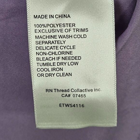 Ellen Tracey Peasant Dress Size L Knee/Midi Purple Ren Faire Lined Long Sleeve - Picture 6 of 8